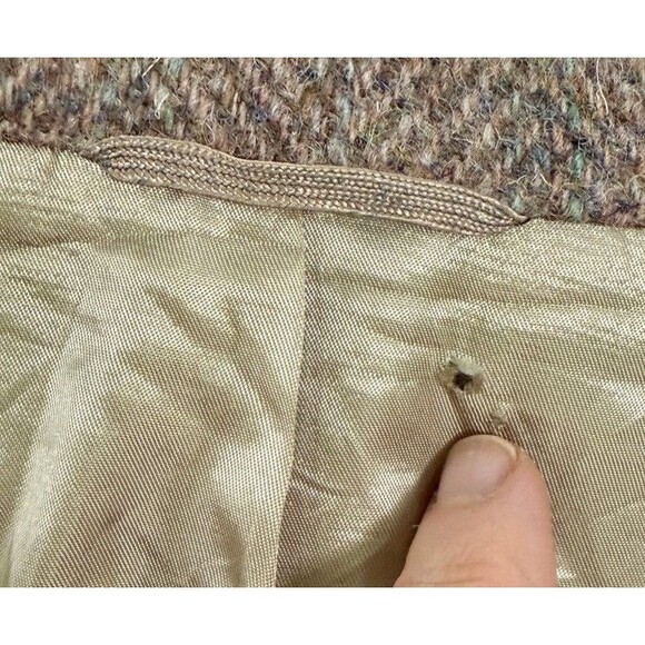 Vtg Polo University By Ralph Lauren Wool Tweed Blazer Herringbone Old Money 44 - Picture 5 of 13